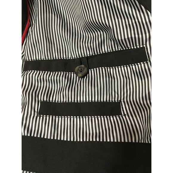 Allan Clark 50 Lightweight Hidden Button Up Blk Jacket Exterior Interior Pockets - Picture 8 of 9